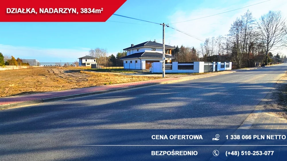 Działka 3 834,00 m², oferta nr , 37471, Nadarzyn, Komorowska