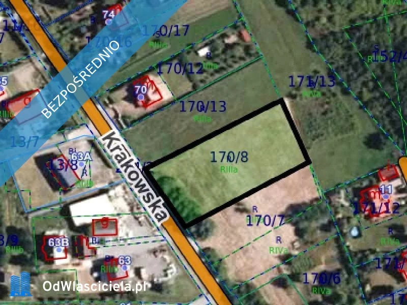 Działka 2 772,00 m², oferta nr , 37229, Brzozówka, Krakowska