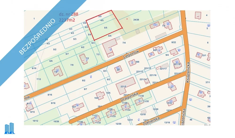 Działka 2 237,00 m², oferta nr , 37669, Kady, Legionów
