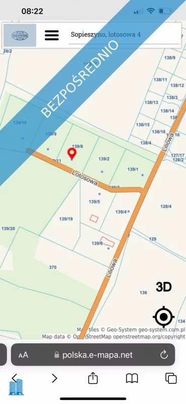 Działka 3 000,00 m², oferta nr , 32045, Sopieszyno, Lotosowa