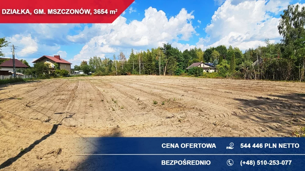 Działka 3 654,00 m², oferta nr , 37177, Mszczonów