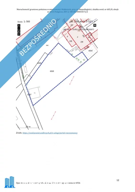 Działka 1 734,00 m², oferta nr , 30704, Wałbrzych, Niepodległości