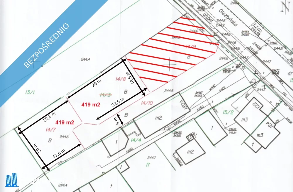 Działka 419,00 m², Częstochowa, Olsztyńska, Sprzedaż