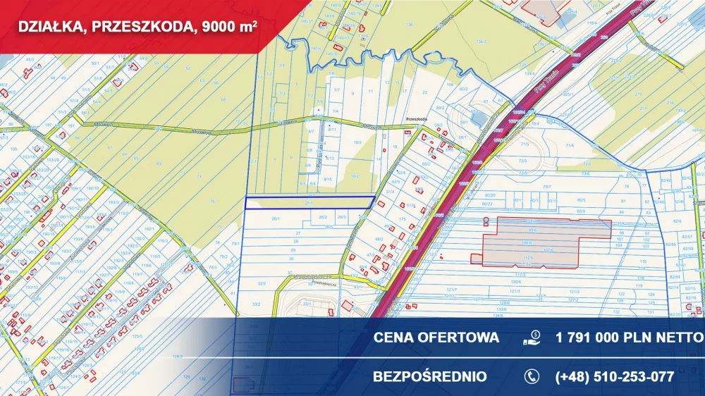 Działka 9 000,00 m², oferta nr , 37516, Przeszkoda