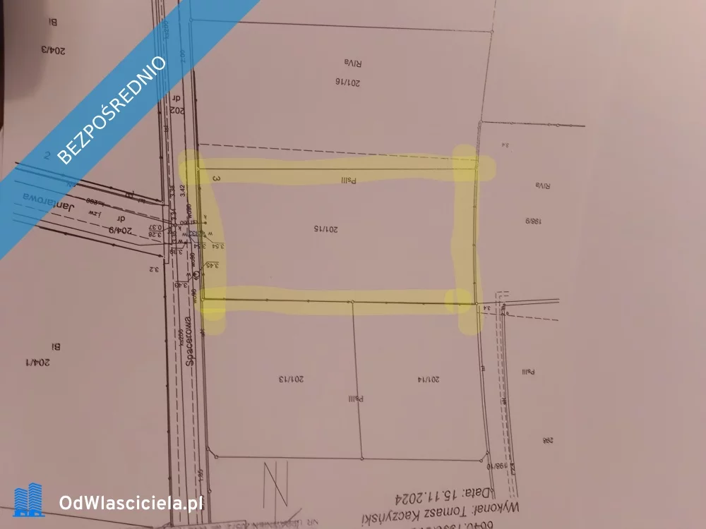 Działka 1 076,00 m², oferta nr , 37922, Jezierzany, Spacerowa 3
