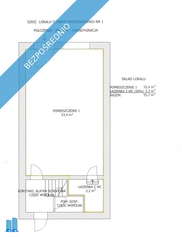Lokal użytkowy 55,00 m², oferta nr , 37606, Kłodzko, Grunwaldzka