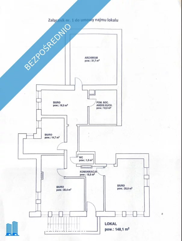 Lokal użytkowy 148,00 m², oferta nr , 37117, Poznań, Ogrody, Ogrody, Miodowa