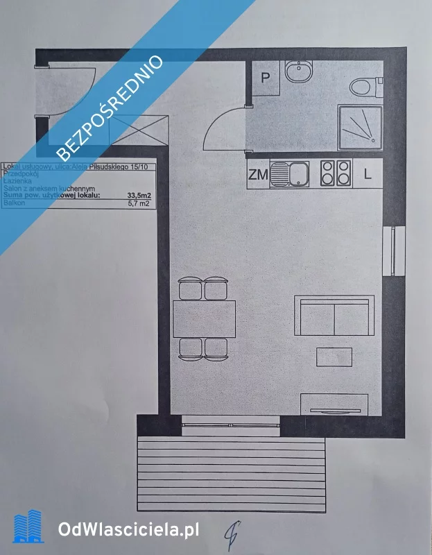 1 pokój, mieszkanie 34,00 m², piętro 1, oferta nr , 26151, Pisz, Aleja Piłsudskiego 15A