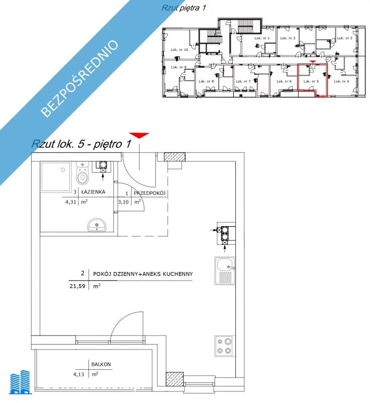1 pokój, mieszkanie 29,00 m², piętro 1, oferta nr , 32688, Warszawa, Korkowa 45