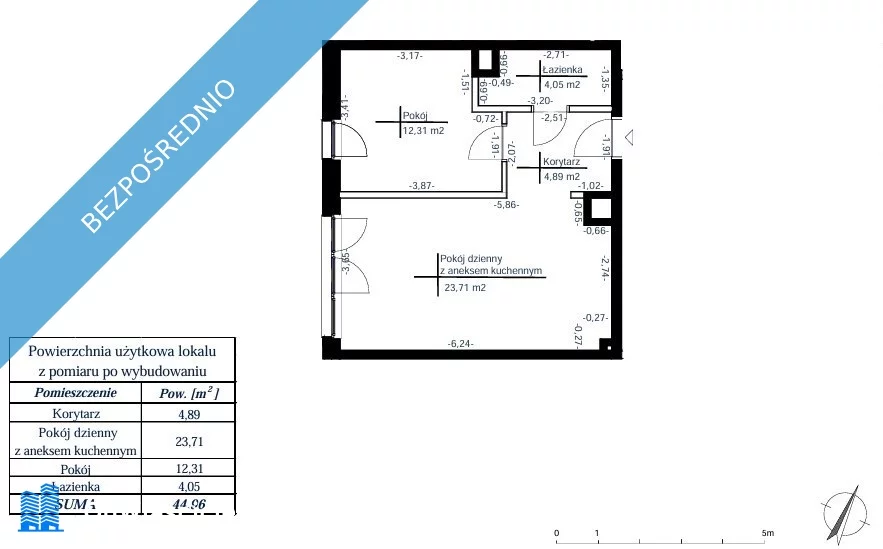 2 pokoje, mieszkanie 45,00 m², piętro 4, oferta nr , 34406, Bydgoszcz, Fordon, Fordońska 408A