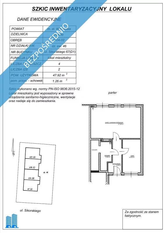 2 pokoje, mieszkanie 49,00 m², parter, oferta nr , 38022, Warszawa, Wesoła, Wesoła, Gen. Władysława Sikorskiego