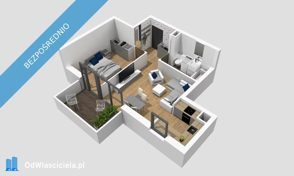 2 pokoje, mieszkanie 42,00 m², piętro 1, oferta nr , 37311, Olsztyn, Pieczewo, Marii Dąbrowskiej 23
