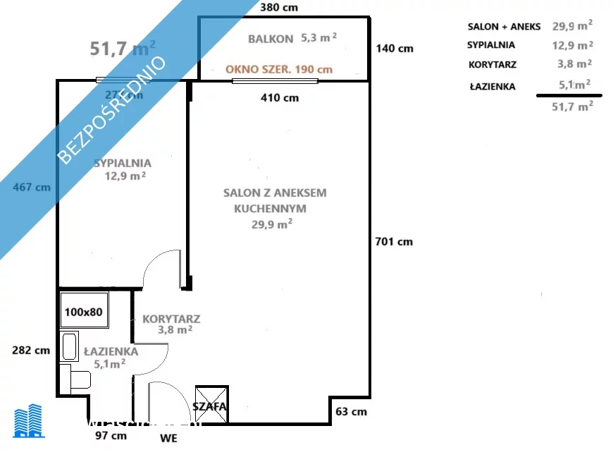 2 pokoje, mieszkanie 51,00 m², piętro 2, oferta nr , 32789, Świnoujście, Wojska Polskiego