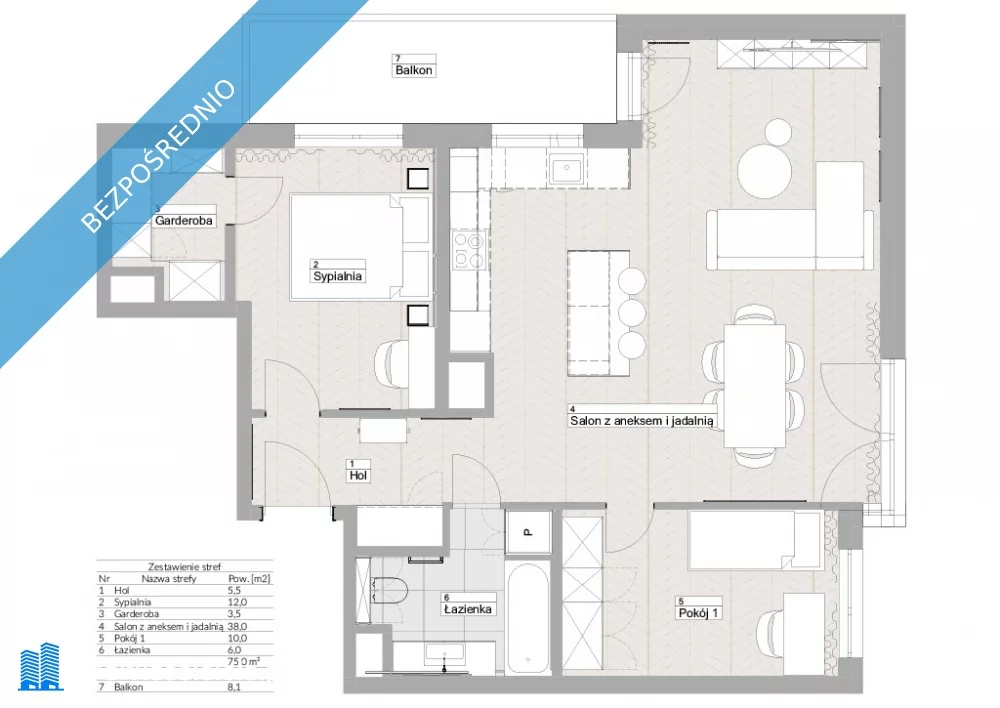 3 pokoje, apartament 75,00 m², piętro 2, oferta nr , 34891, Warszawa, Praga Północ, Praga Północ, Jagiellońska 55