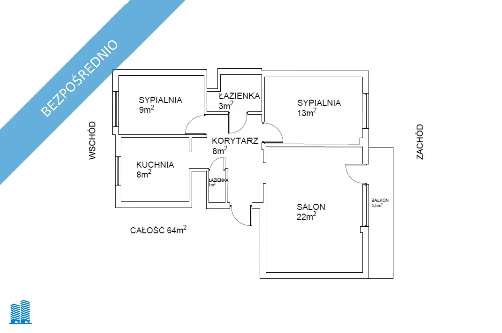 3 pokoje, mieszkanie 64,00 m², piętro 3, oferta nr , 38066, Łódź, Widzew, Widzew, Ketlinga