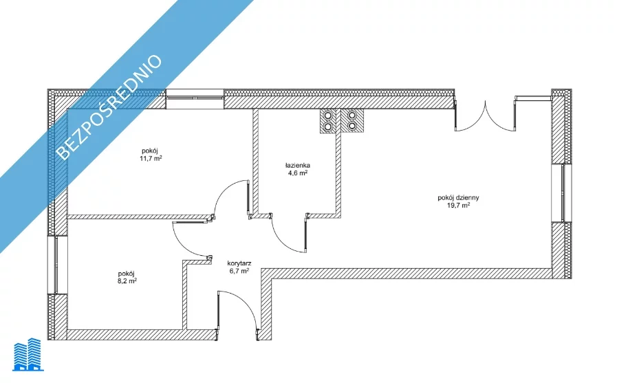 3 pokoje, mieszkanie 51,00 m², piętro 5, oferta nr , 34651, Kraków, Podgórze, Lasówka 30c
