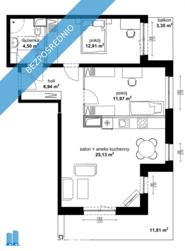 3 pokoje, mieszkanie 62,00 m², piętro 2, oferta nr , 37376, Lublin, Wieniawa, Wieniawa, ul. Lesława Pagi