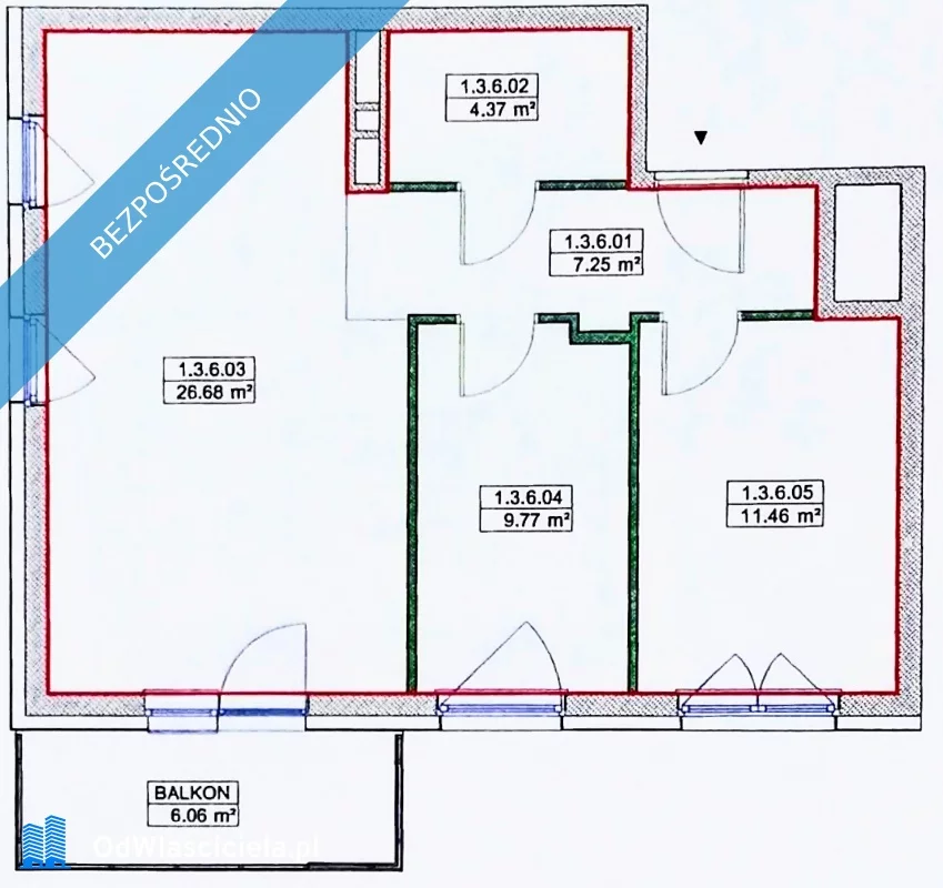 3 pokoje, mieszkanie 60,00 m², piętro 3, oferta nr , 37660, Wrocław, Krzyki-Partynice, Krzyki, SIEMIANOWICKA