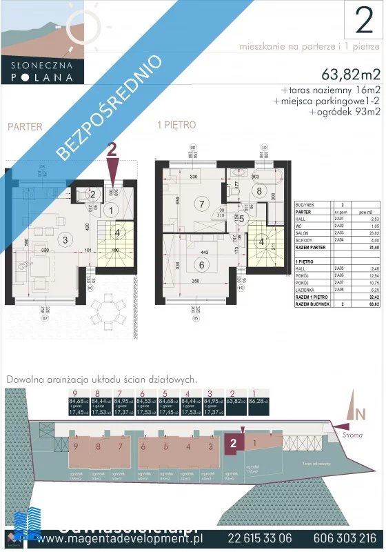 3 pokoje, mieszkanie 64,00 m², parter, oferta nr , 36630, Szczyrk, Stroma