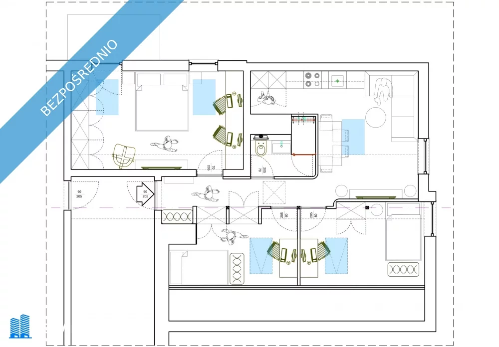 3 pokoje, mieszkanie 64,00 m², piętro 4, oferta nr , 37262, Lublin, Czuby Południowe, Czuby, Ułanów 19
