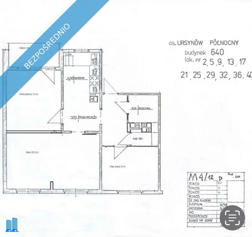 3 pokoje, mieszkanie 62,00 m², piętro 2, oferta nr , 37775, Warszawa, Ursynów, Ursynów, Zamiany 14