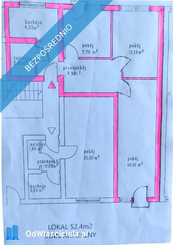 Mieszkanie na sprzedaż, 52,00 m², 3 pokoje, parter, oferta nr 31736