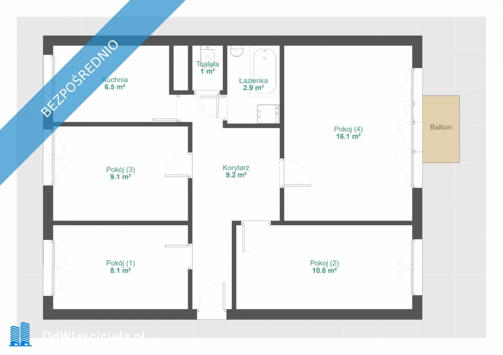 4 pokoje, mieszkanie 64,00 m², piętro 2, oferta nr , 32263, Łódź, Polesie, Polesie, Retkińska 76