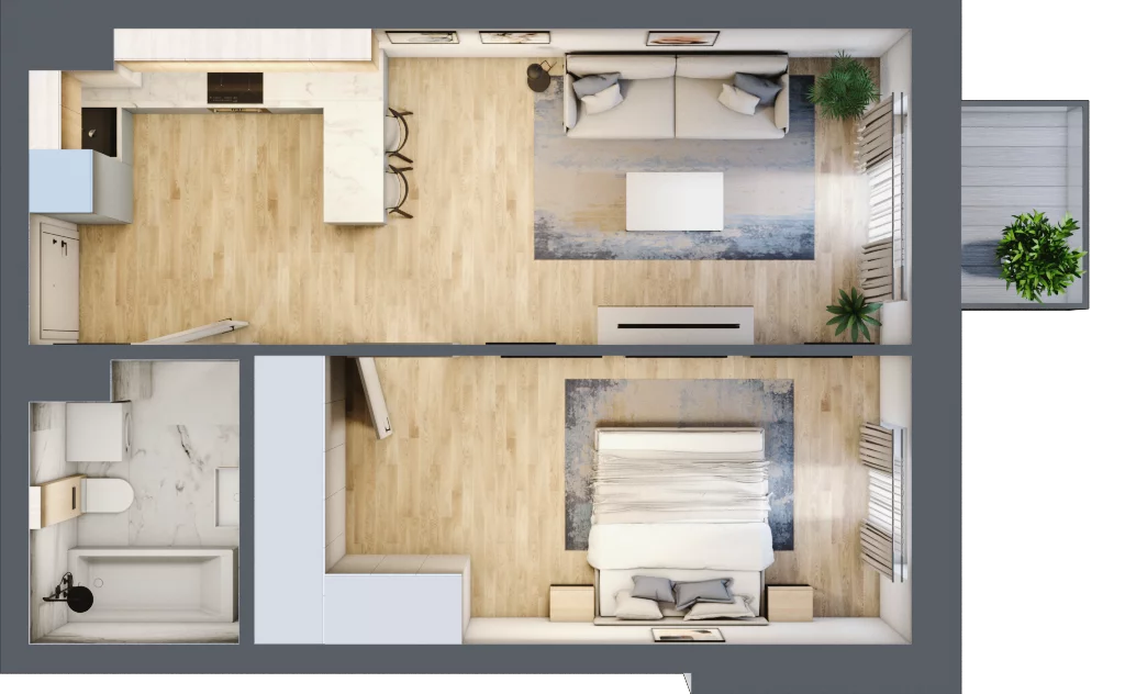 2 pokoje, mieszkanie 47,32 m², piętro 4, oferta nr 4.9, Nowa Strycharska | STR 6, Łódź, Górna, ul. Strycharska 6