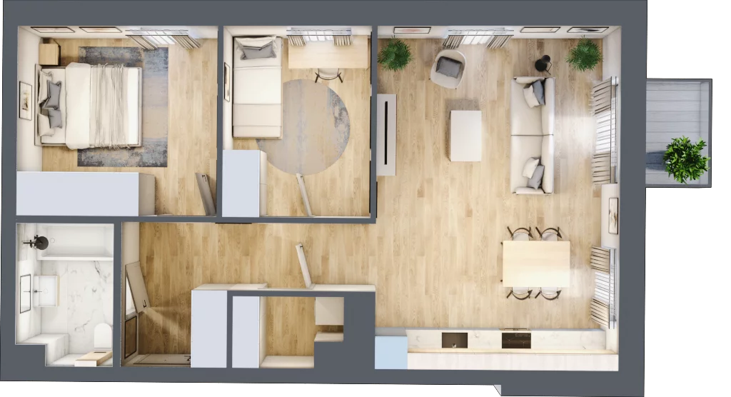 3 pokoje, mieszkanie 67,07 m², piętro 4, oferta nr 4.2, Nowa Strycharska | STR 6, Łódź, Górna, ul. Strycharska 6