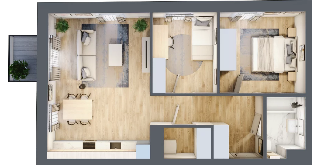 3 pokoje, mieszkanie 65,03 m², piętro 4, oferta nr 4.3, Nowa Strycharska | STR 6, Łódź, Górna, ul. Strycharska 6