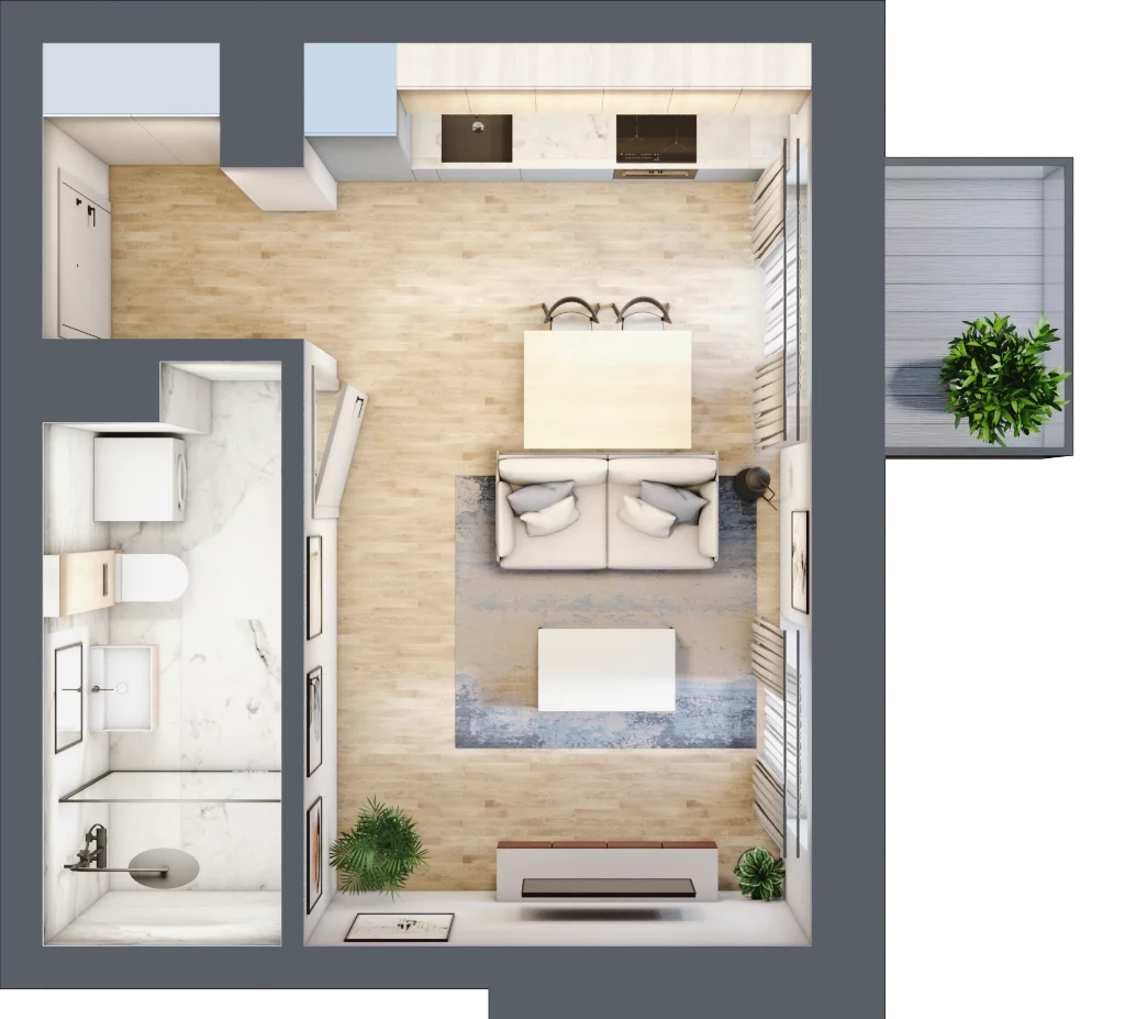 1 pokój, mieszkanie 27,78 m², piętro 1, oferta nr 1.1, Nowa Strycharska | STR 6, Łódź, Górna, ul. Strycharska 6