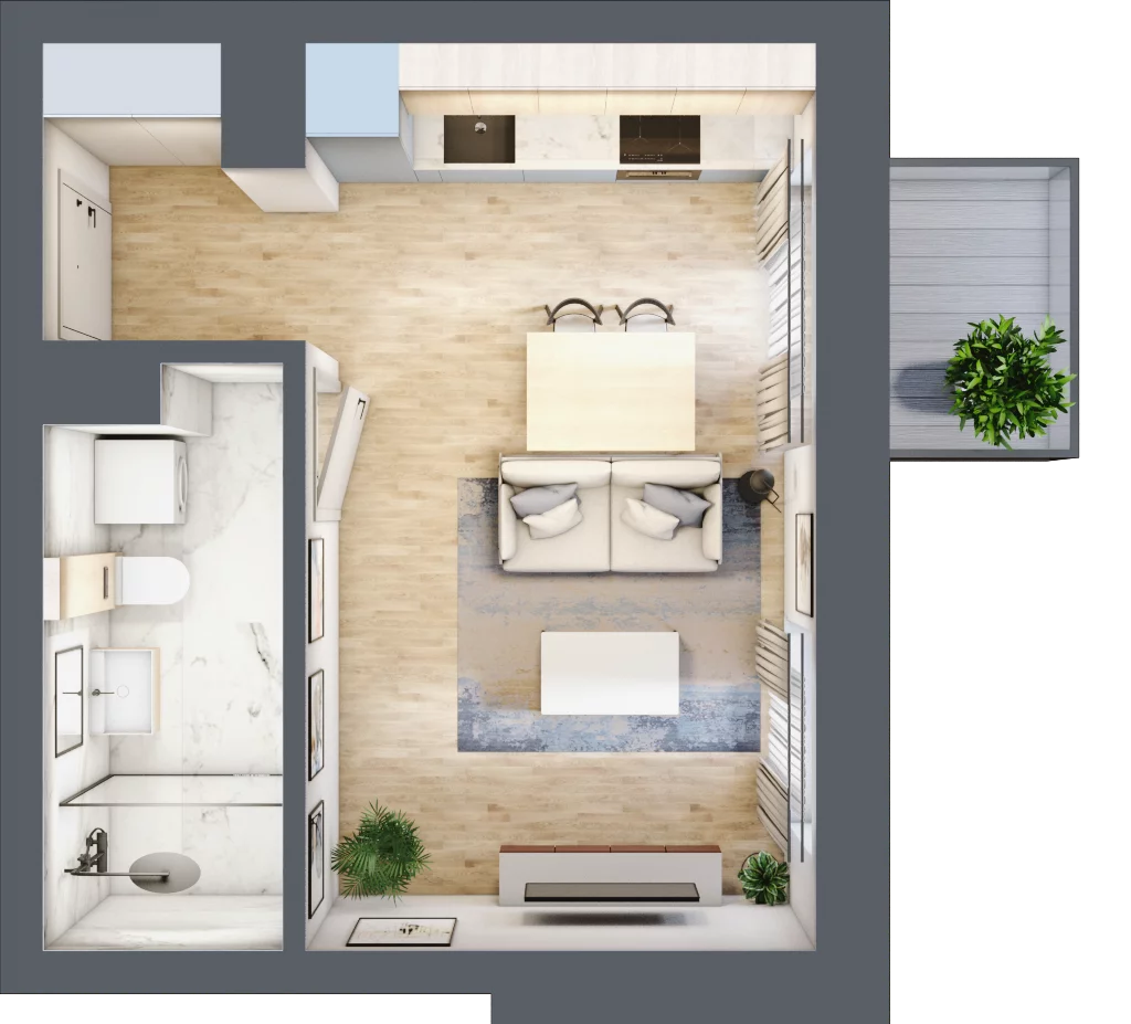 1 pokój, mieszkanie 27,78 m², piętro 2, oferta nr 2.1, Nowa Strycharska | STR 6, Łódź, Górna, ul. Strycharska 6