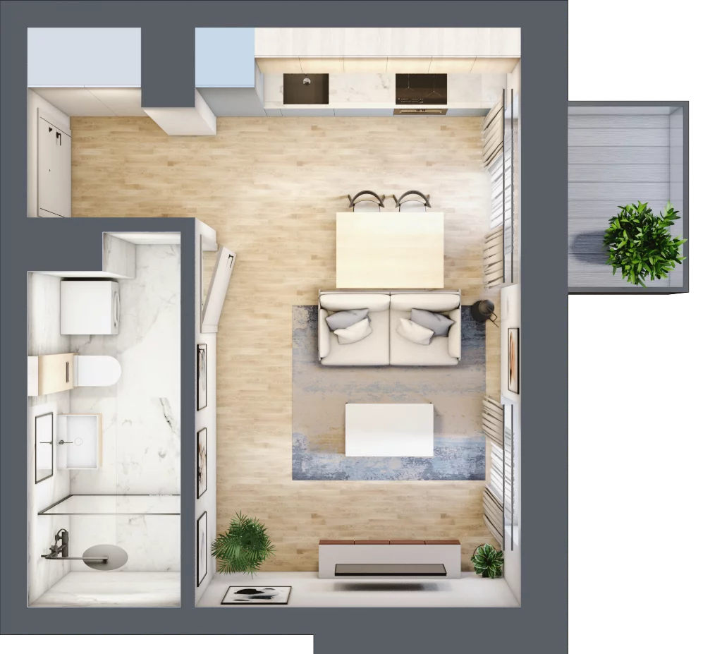 1 pokój, mieszkanie 27,78 m², piętro 4, oferta nr 4.1, Nowa Strycharska | STR 6, Łódź, Górna, ul. Strycharska 6