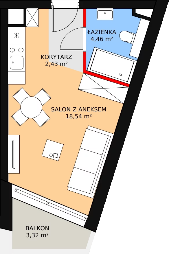 Apartament 25,43 m², piętro 1, oferta nr 1, Marina Iława Apartamenty Turystyczne, Iława, ul. Konstytucji 3 Maja 7