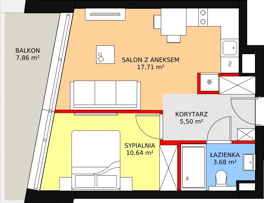 2 pokoje, apartament 37,53 m², piętro 1, oferta nr 4, Marina Iława Apartamenty Turystyczne, Iława, ul. Konstytucji 3 Maja 7