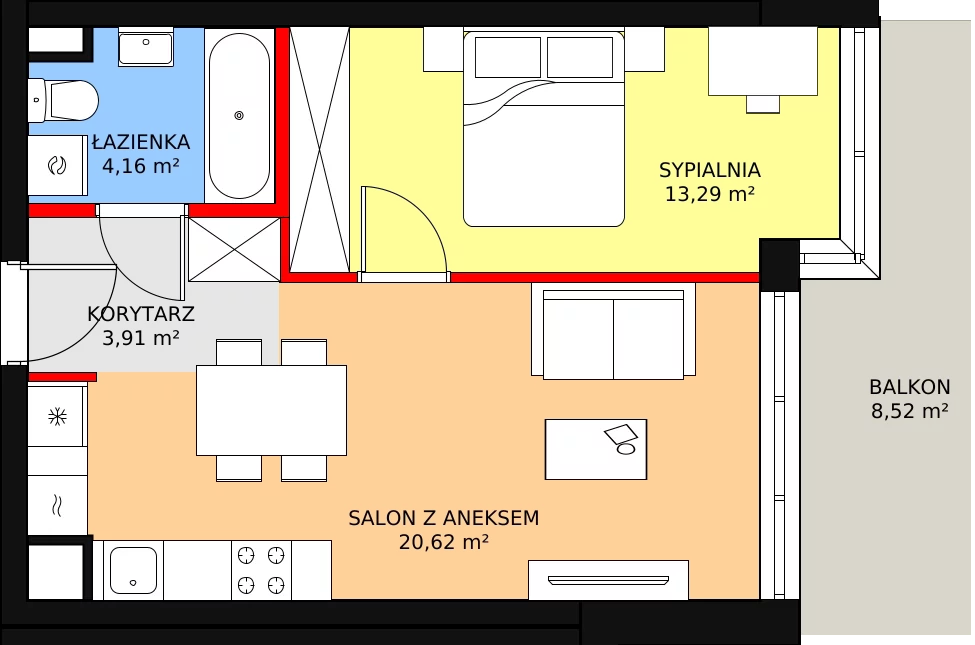 Apartament 41,98 m², parter, oferta nr 10, Port Ostróda, Ostróda, ul. Wypoczynkowa