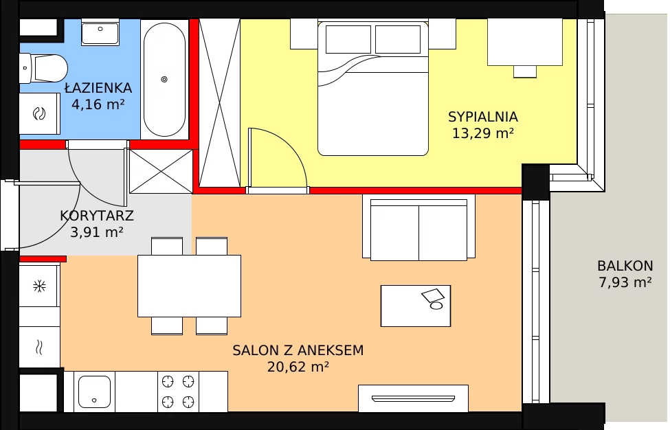 Apartament 41,98 m², parter, oferta nr 11, Port Ostróda, Ostróda, ul. Wypoczynkowa