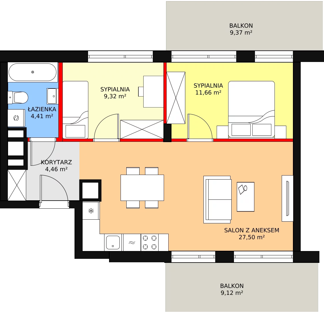 Apartament 57,79 m², piętro 1, oferta nr 15, Port Ostróda, Ostróda, ul. Wypoczynkowa