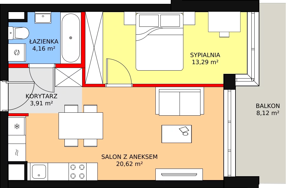 Apartament 41,98 m², piętro 1, oferta nr 24, Port Ostróda, Ostróda, ul. Wypoczynkowa