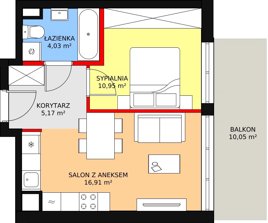 2 pokoje, apartament 37,06 m², piętro 1, oferta nr 28, Port Ostróda, Ostróda, ul. Wypoczynkowa