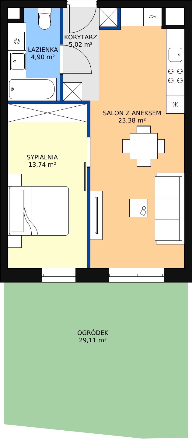 Zalety mieszkania 47.04 m², M.15