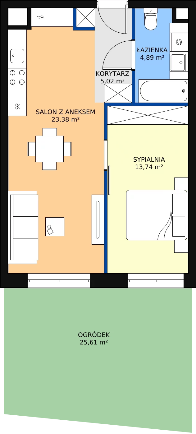 Zalety mieszkania 47.03 m², M.16