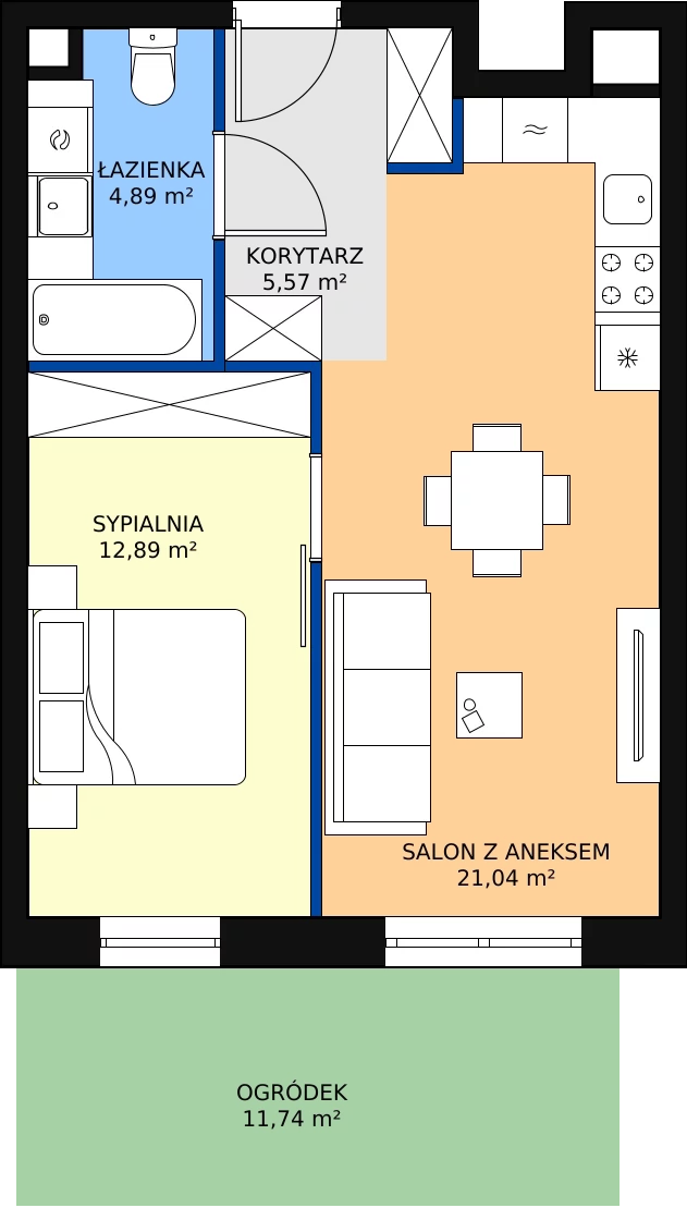 Zalety mieszkania 44.39 m², M.20