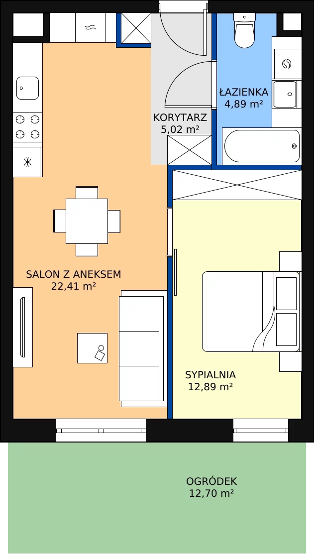Zalety mieszkania 45.21 m², M.21