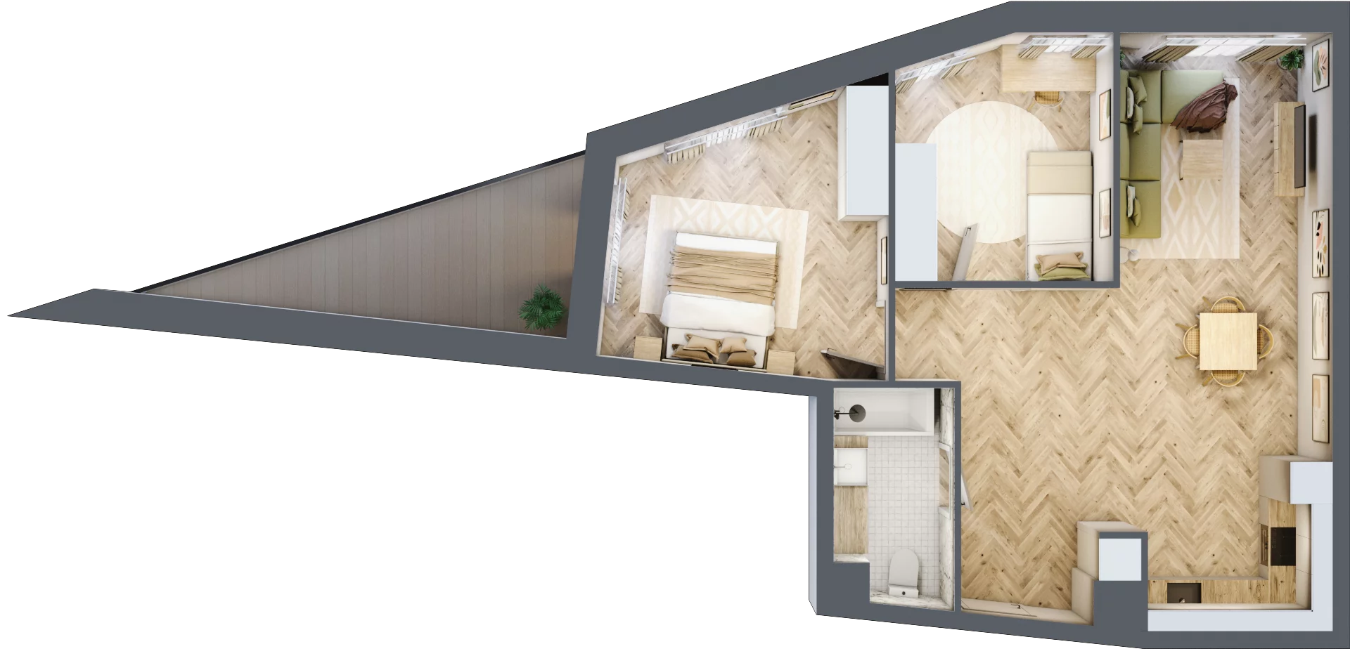 3 pokoje, apartament 67,18 m², piętro 1, oferta nr M.23, Royal Garden Wilanów, apartamenty w zabudowie wielorodzinnej, Warszawa, Wilanów, Błonia Wilanowskie, ul. Zdrowa