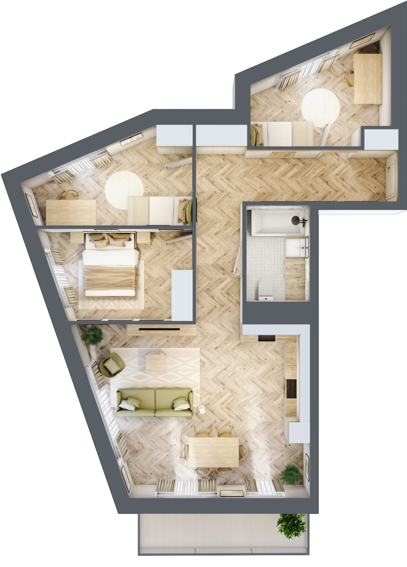 4 pokoje, apartament 80,56 m², piętro 1, oferta nr M.47, Royal Garden Wilanów, apartamenty w zabudowie wielorodzinnej, Warszawa, Wilanów, Błonia Wilanowskie, ul. Zdrowa