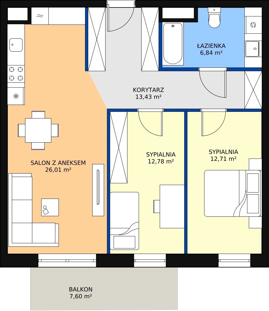 Zalety mieszkania 71.77 m², M.65