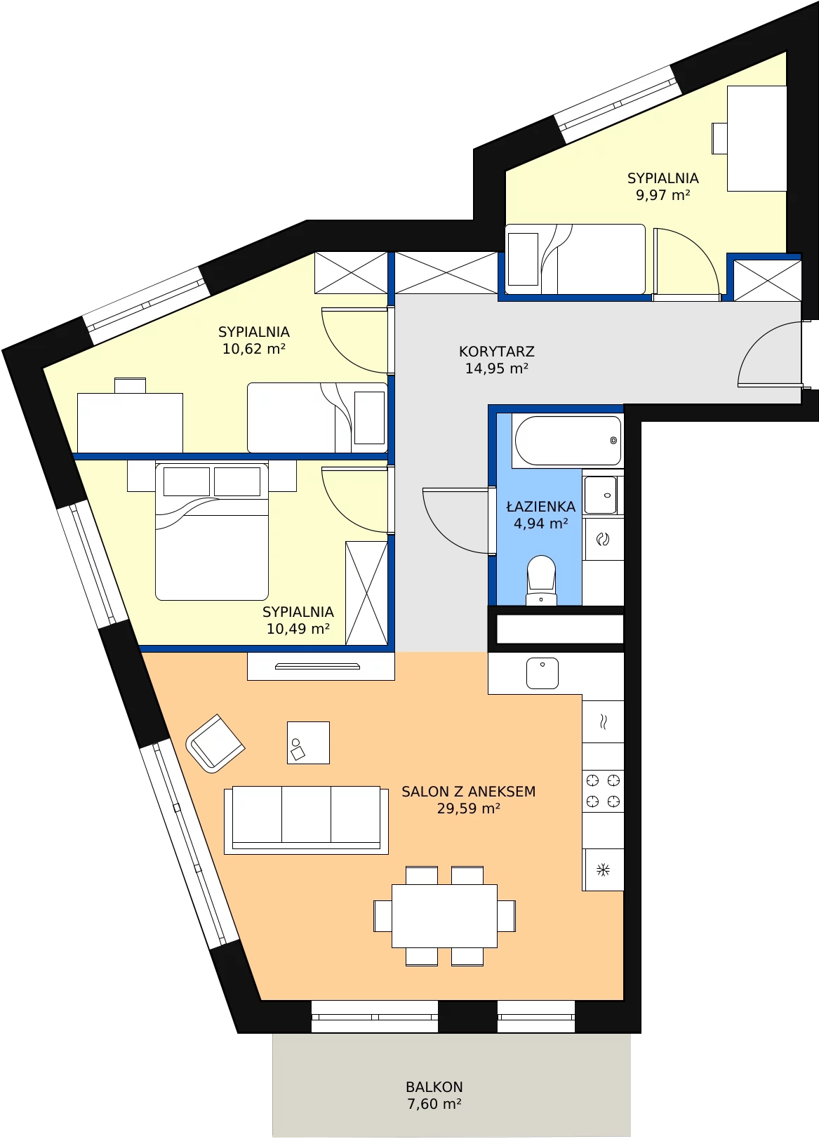 Zalety mieszkania 80.56 m², M.70