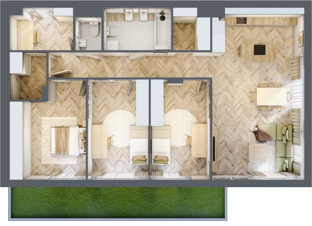 Dom 110,65 m², oferta nr A10.01, Royal Garden Wilanów, apartamenty w zabudowie jednorodzinnej, Warszawa, Wilanów, Błonia Wilanowskie, ul. Zdrowa