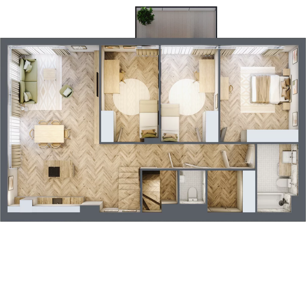 Dom i rezydencja 138,30 m², oferta nr A17.02, Royal Garden Wilanów, apartamenty w zabudowie jednorodzinnej, Warszawa, Wilanów, Błonia Wilanowskie, ul. Zdrowa